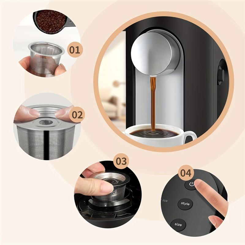 A74E-Stainless Steel Reusable Coffee Pods For Keurig 1.0, 2 Pack For Keurig, Reusable K Cups