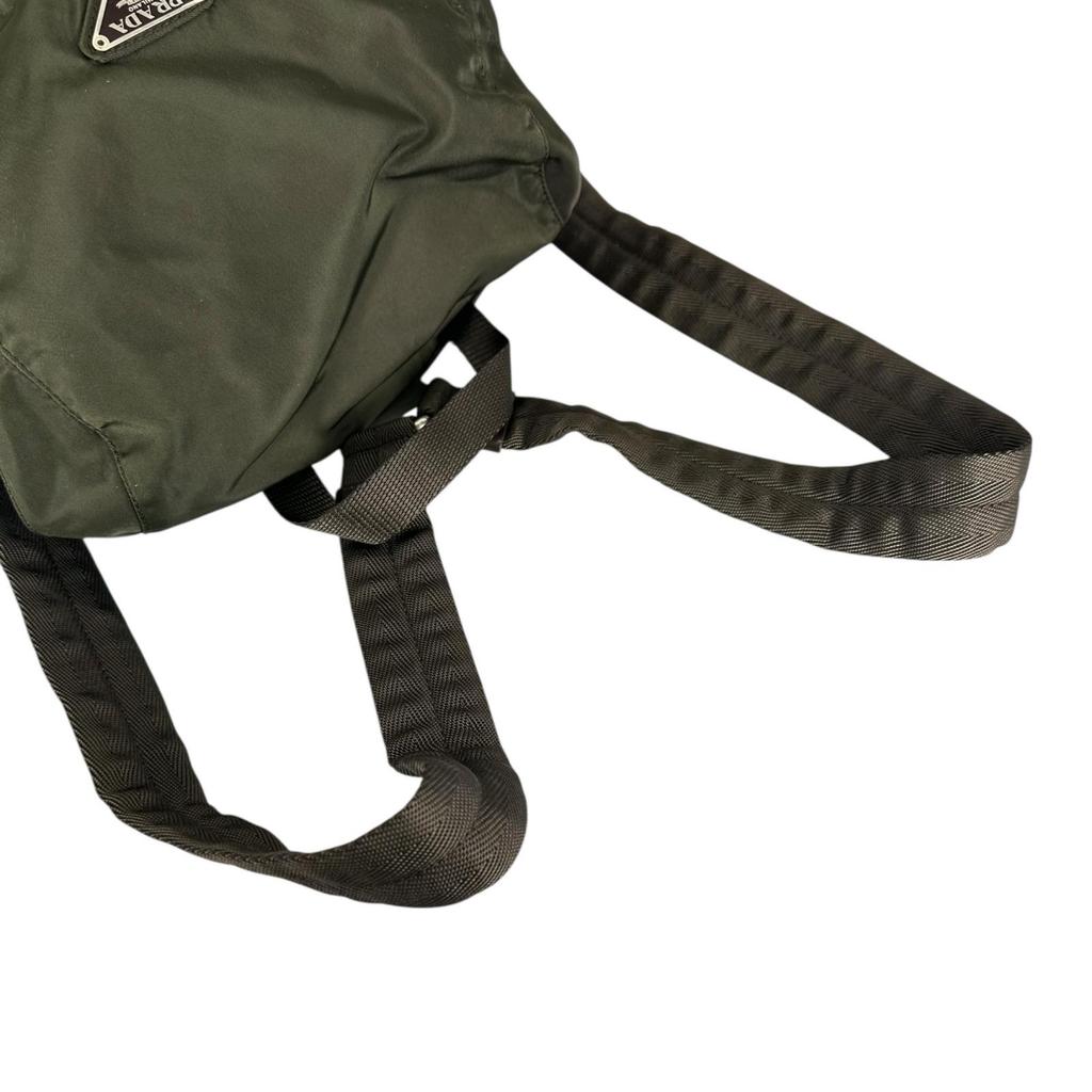 PRADA Triangular logo Backpack Â· Daypack khaki Women used