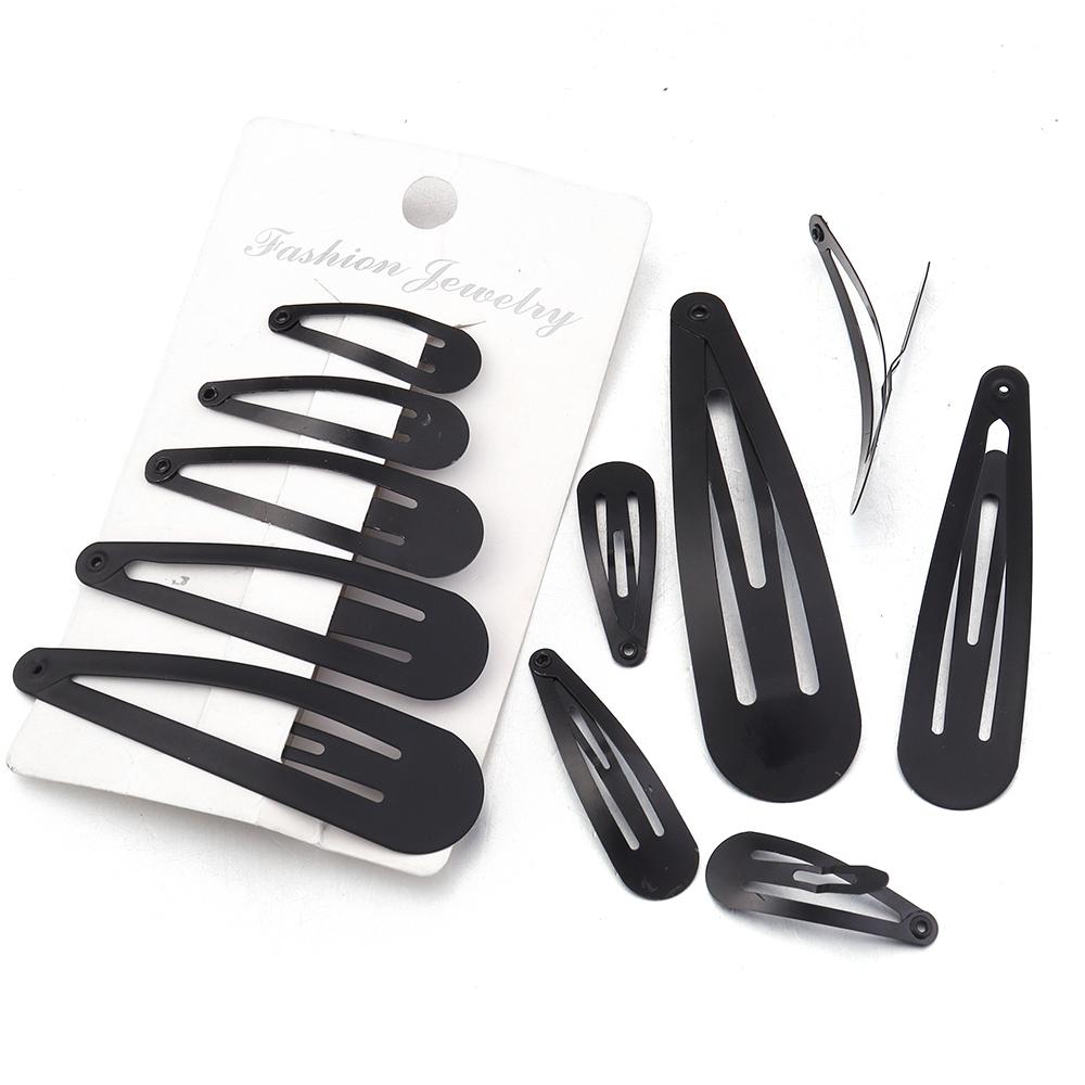 50pcs Thick Metal Hair Clips Water Drop Shaped Hairpins BB Hairclips Snap Barrettes For DIY Headwear Jewelry Making Accessories