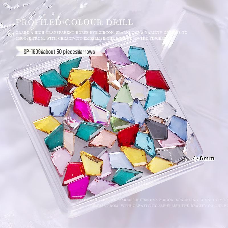 Colorful Crystal Flatback Rhinestones: Heart, Marquise, Octagon & Long Strip Shapes, Approx. 50pcs