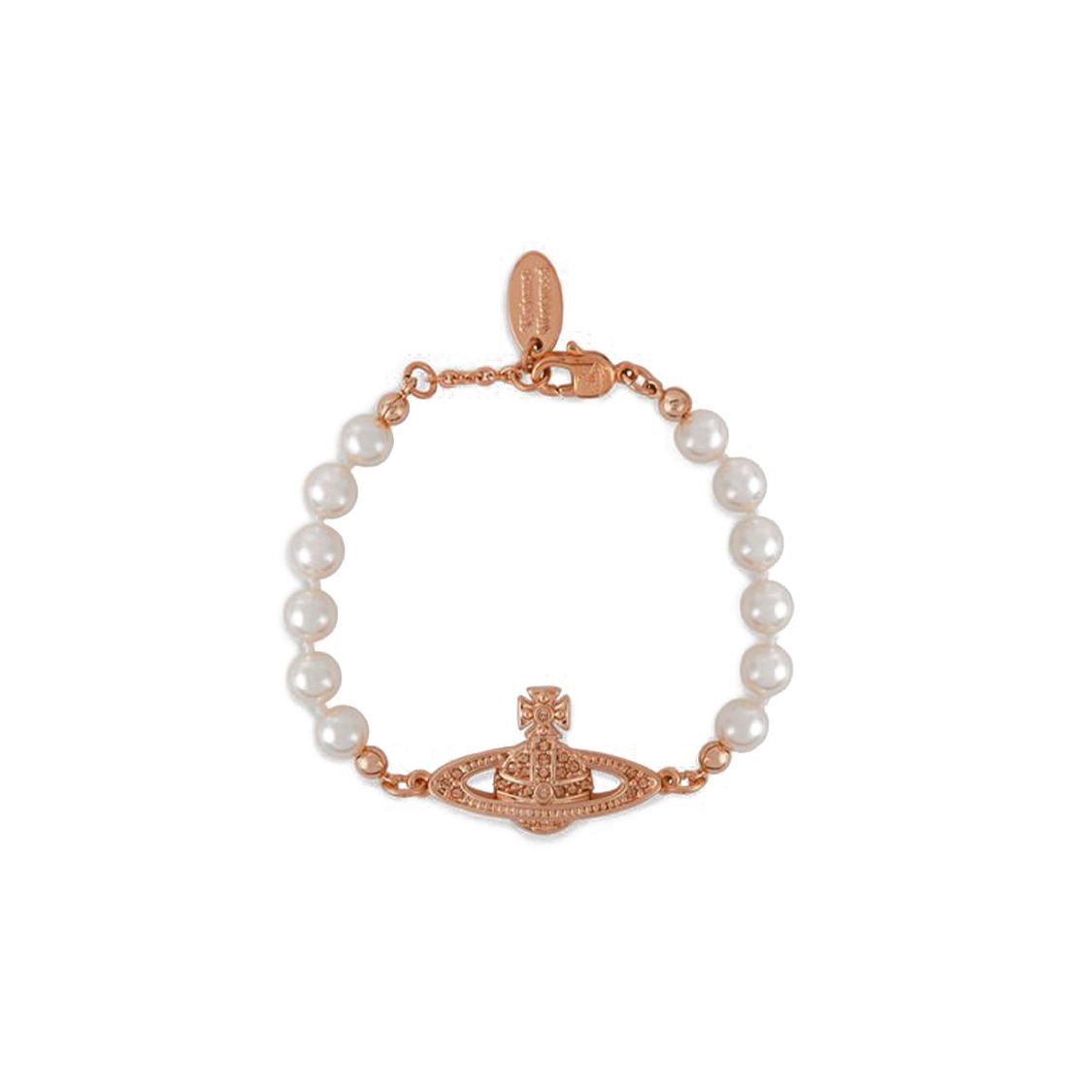 Vivienne Westwood Mini Bas Relief Pearl Brass Bracelet Women bracelet 61030001G121G121 Box