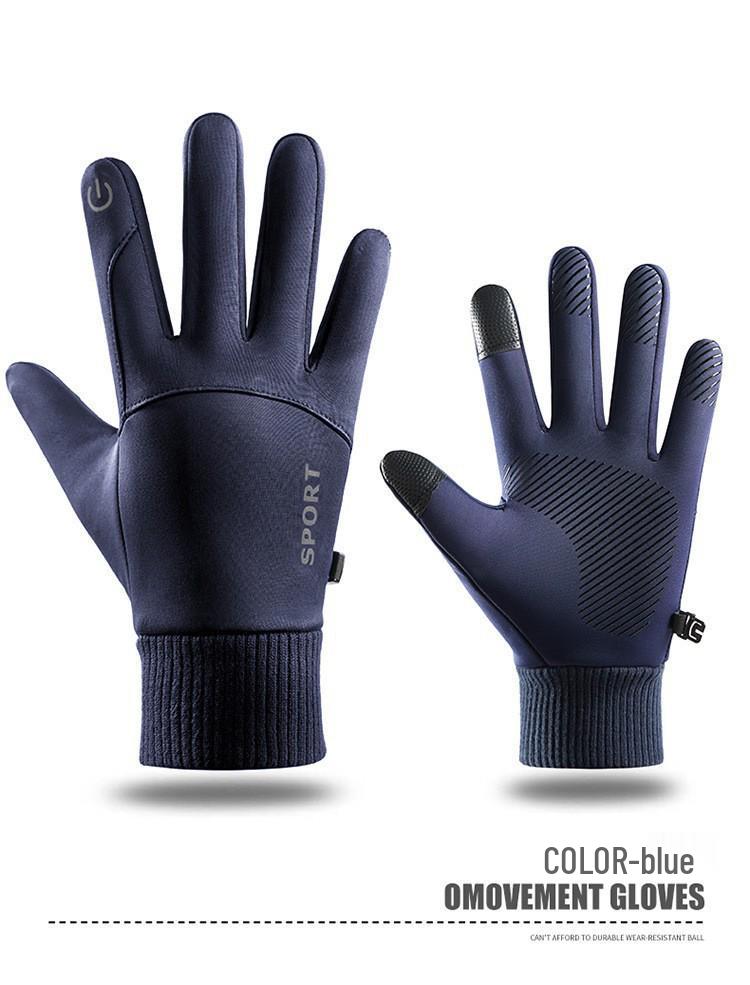 Men's Warm Waterproof Cycling Gloves - Touchscreen, Non-Slip, Cold-Proof for Autumn/Winter