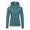 Waist-Tight Thin Yoga Wear Fall and Winter Running Jacket Workout Top Silm Hooded Cardigan Sweater Female Fleece-lined Thickened