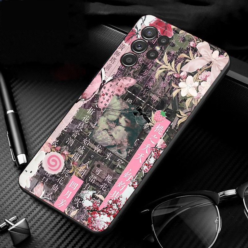 

Phone Case For Samsung Galaxy S26 S25 S24 S23 S22 S21 Ultra S24 S23 S22 S21 S25 Plus S24 FE Pink Japan aesthetic Anime S23