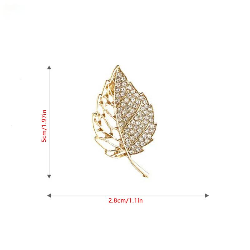 Luxury Sparkling Diamond Studded Gold Leaf Brooch Unlocks Exquisite Elegant Style Showcasing High-end Texture and Exquisite