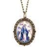 Makellose katholische gesegnete Jungfrau Maria Quarz Taschenuhr Souvenir Anhänger Halskette Uhr Geschenke für Frauen als Sammlerstücke