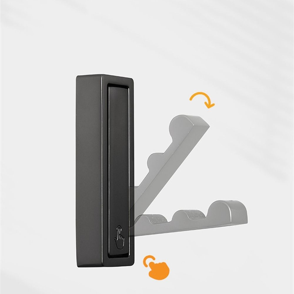 Zinc Zinc Zinc Alloy Hidden Robe Hook Wall Hanging Matte Black Towel Hanger Clothes Hooks  Bathroom