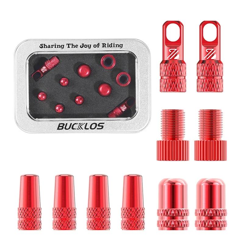 BUCKLOS Road MTB Bike Presta Schrader Valve Cap Bicycle Tire Wheel Valve Cap Aluminum Alloy Bike Tire Valve FV To AV Adapter