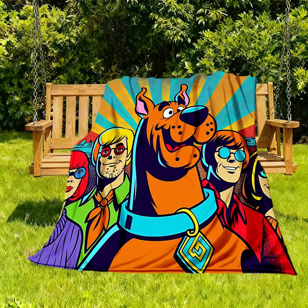 1pz Coperta da Esterno Scooby-Doo Leggera in Flanella, Morbida e Calda, Per Tutte le Stagioni, Esterno, Campeggio, Soggiorno, Ufficio, L1106050