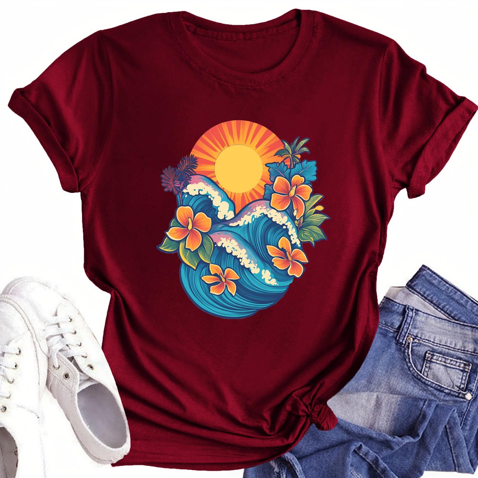 

Футболки для малышей, девочек и мальчиков, детские футболки с короткими рукавами и принтом для мальчиков и девочек 110 винный