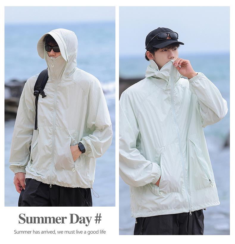 Men's UPF50+ Ice Silk Sun Protection Hoodie: Lightweight & Breathable for Outdoor Fishing