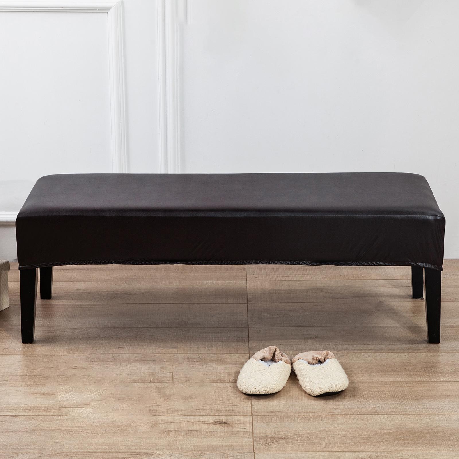 

Solid Color Dining Bench Cover Elegant Rectangle Non Slip Bedroom Bench Seat Slipcover Decor кофейный