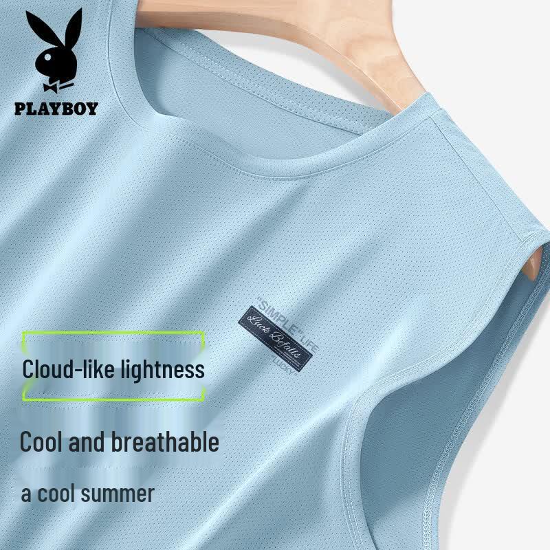 Playboy Men s Ice Silk Quick-Dry Sleeveless T-Shirt 3XL