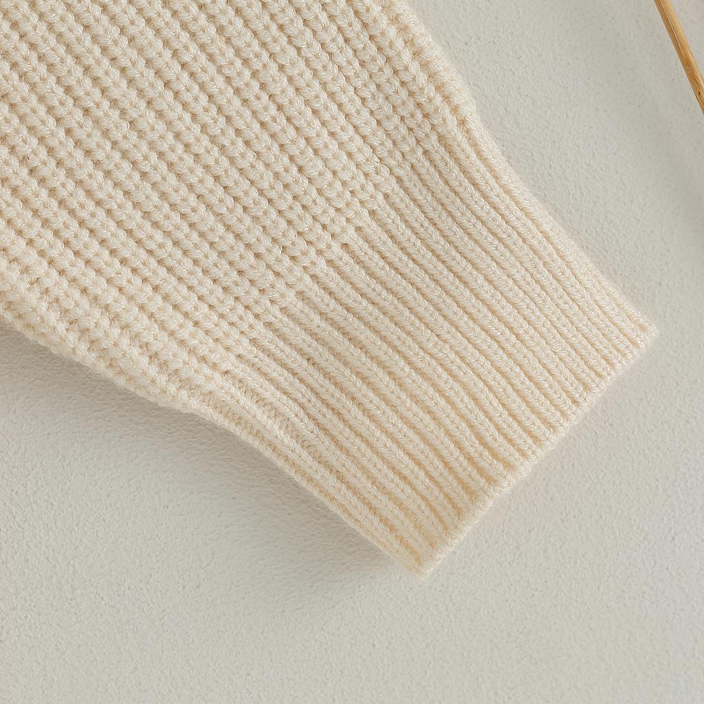 Toddler Kids Girls Sweater Letter Embroidery Long Sleeve Crew Neck Pullovers Fall Winter Casual Clothes Tops