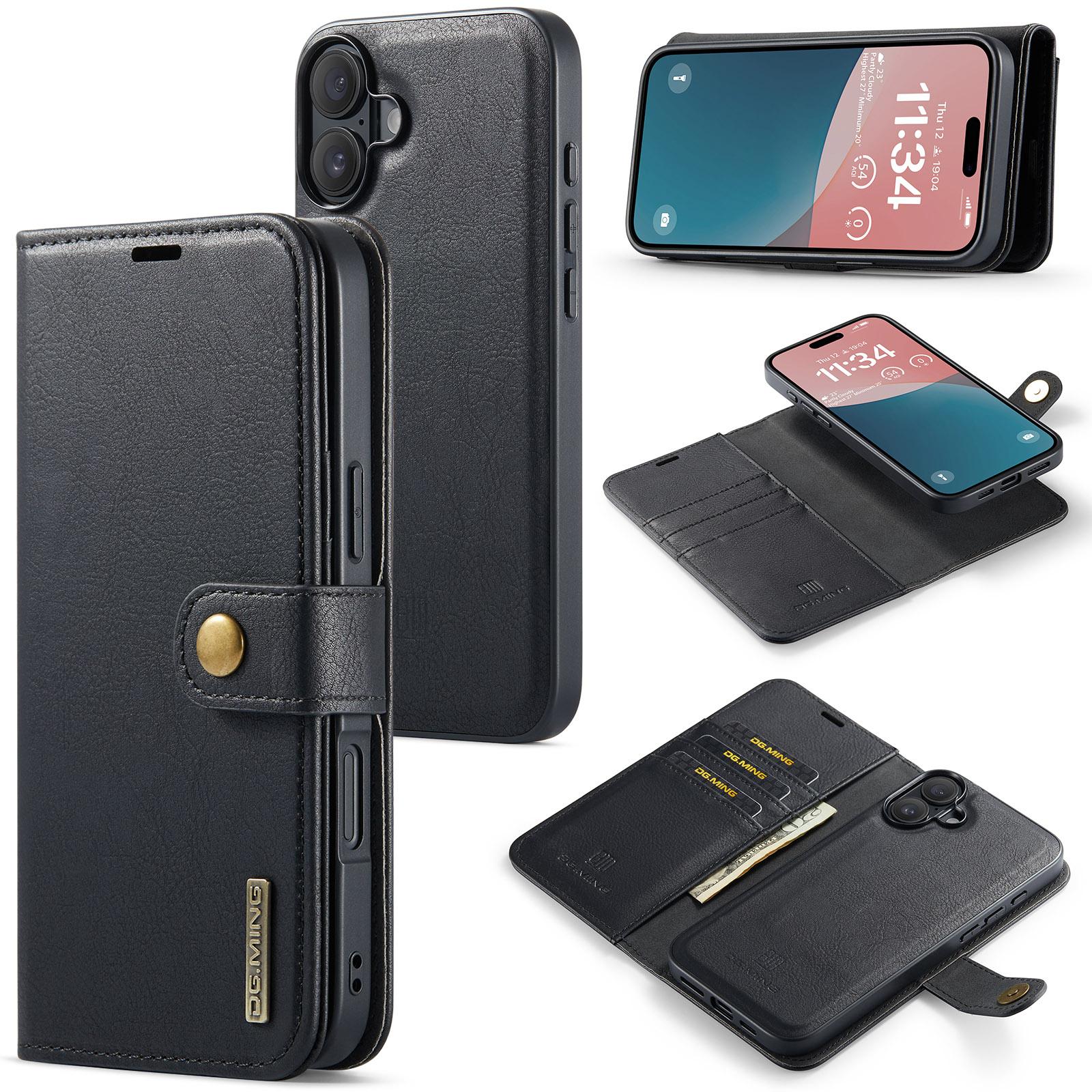 DG.MING for iPhone 17 Case Detachable Split Leather Phone Cover B