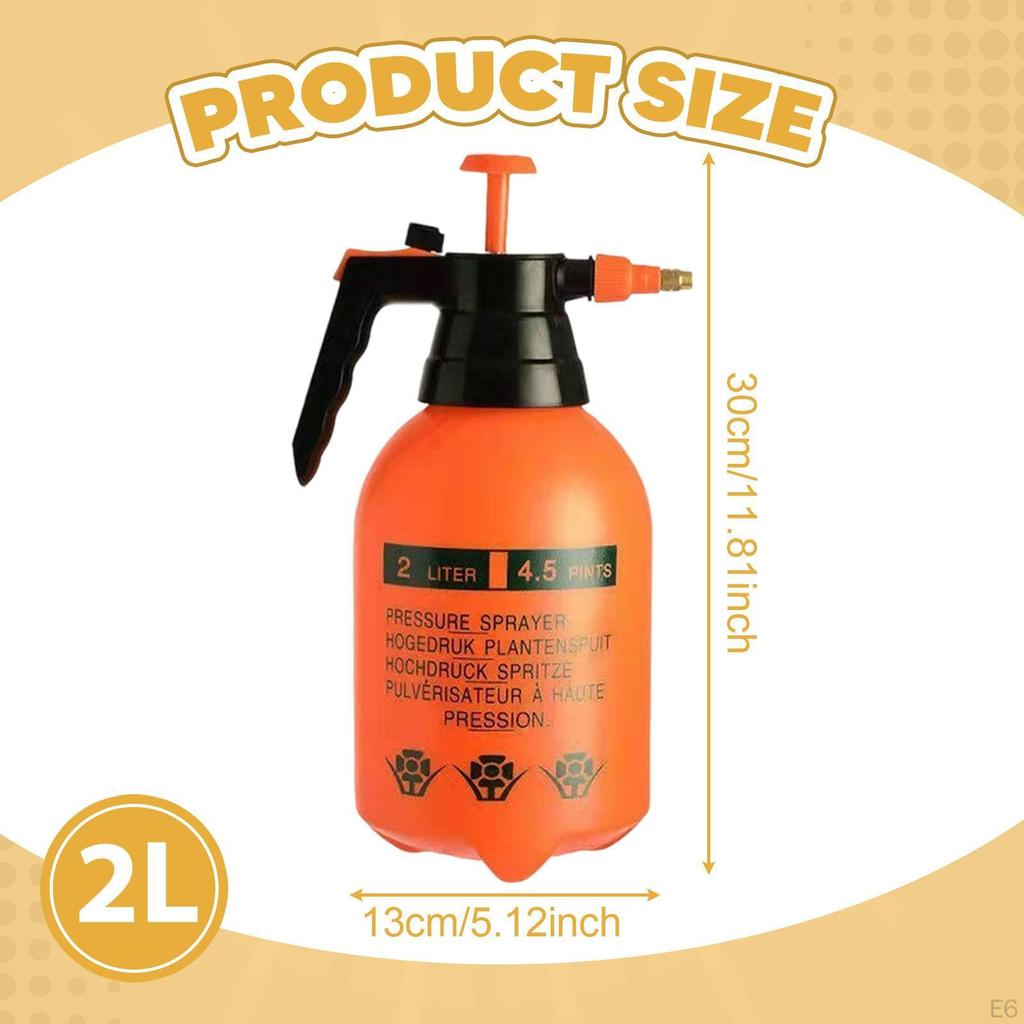 Hand Pump Sprayer Portable with Brass Nozzle Water Bottle for Spraying Cleaning