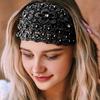 4Pcs Plum Blossom Wide Headband Faux Crystal Imitation Pearls Non-Slip Floral Cutout Design Hair Band Festivals Casual Wear