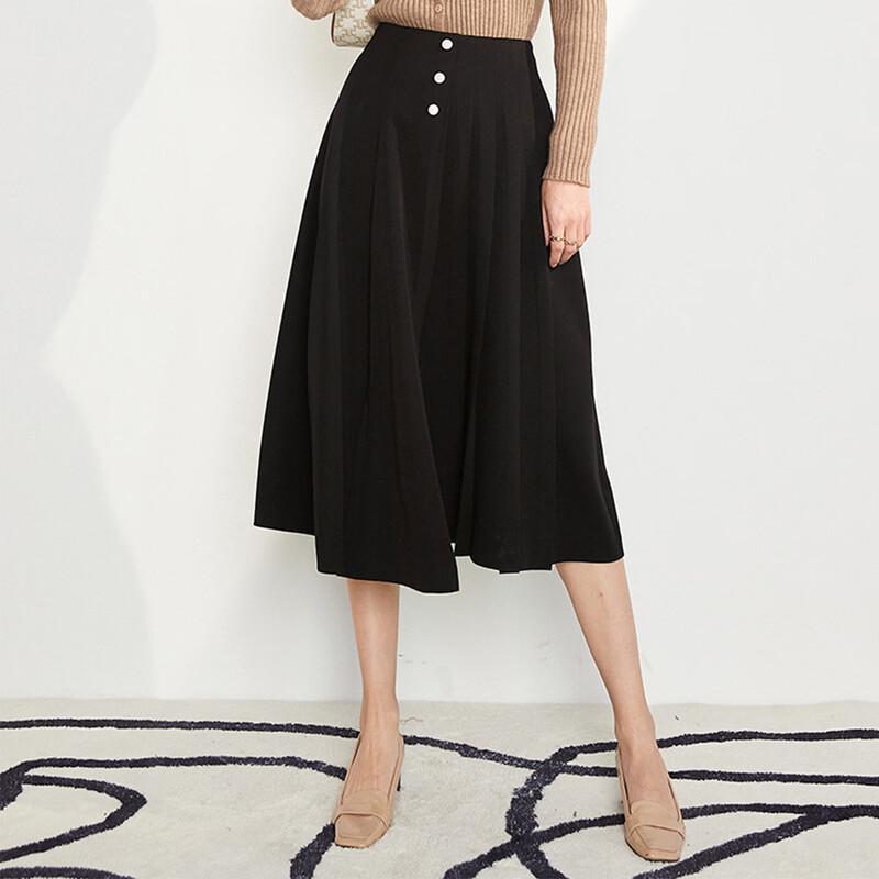Iveni Women's A-Line High-Waist Mid-Length Skirt