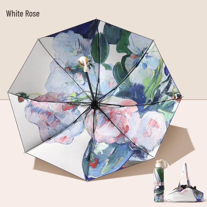 

Triple-Fold Oil Painting Dual-Use Umbrella
