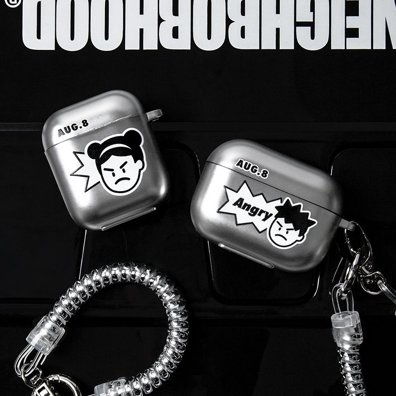 

Apple Original Angry Villain Electroplating Earphone Case. 5 Apple AirPods 2 Angry little man-with pendant