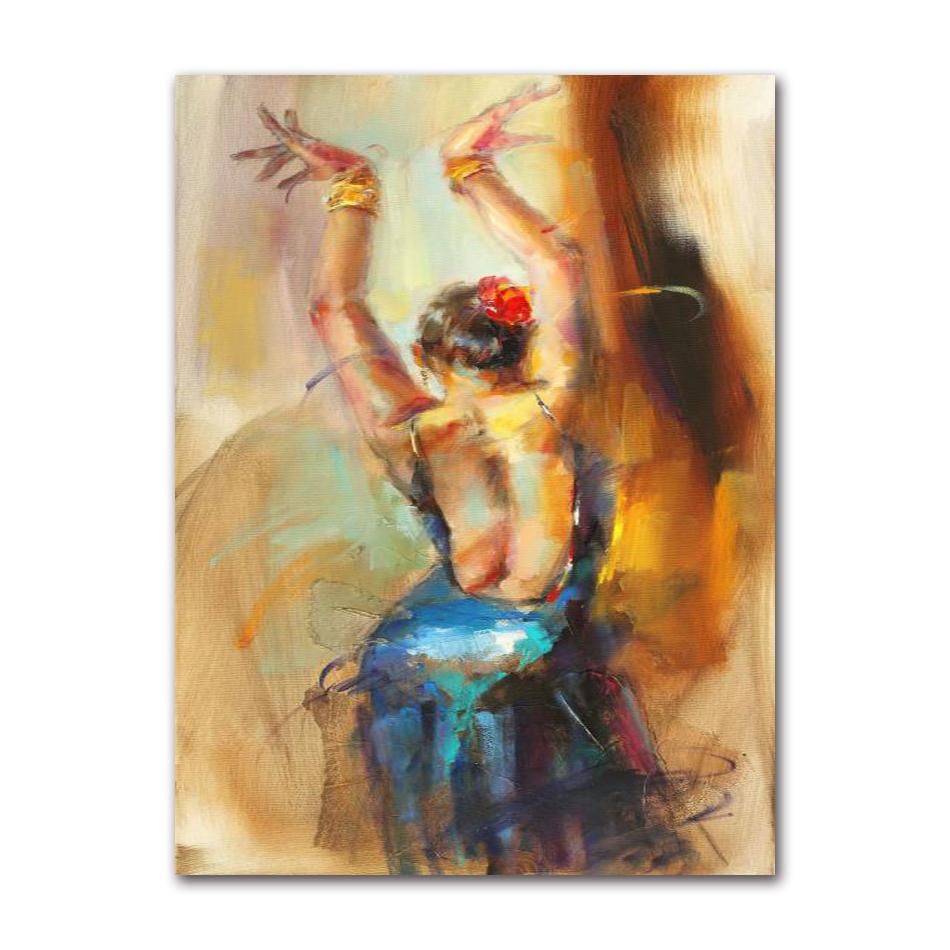 Art Oil Canvas Painting Vintage Figure Posters And Prints Wall Art Picture Modern Hme Decoration Spanish Flamenco Beauty Dancer