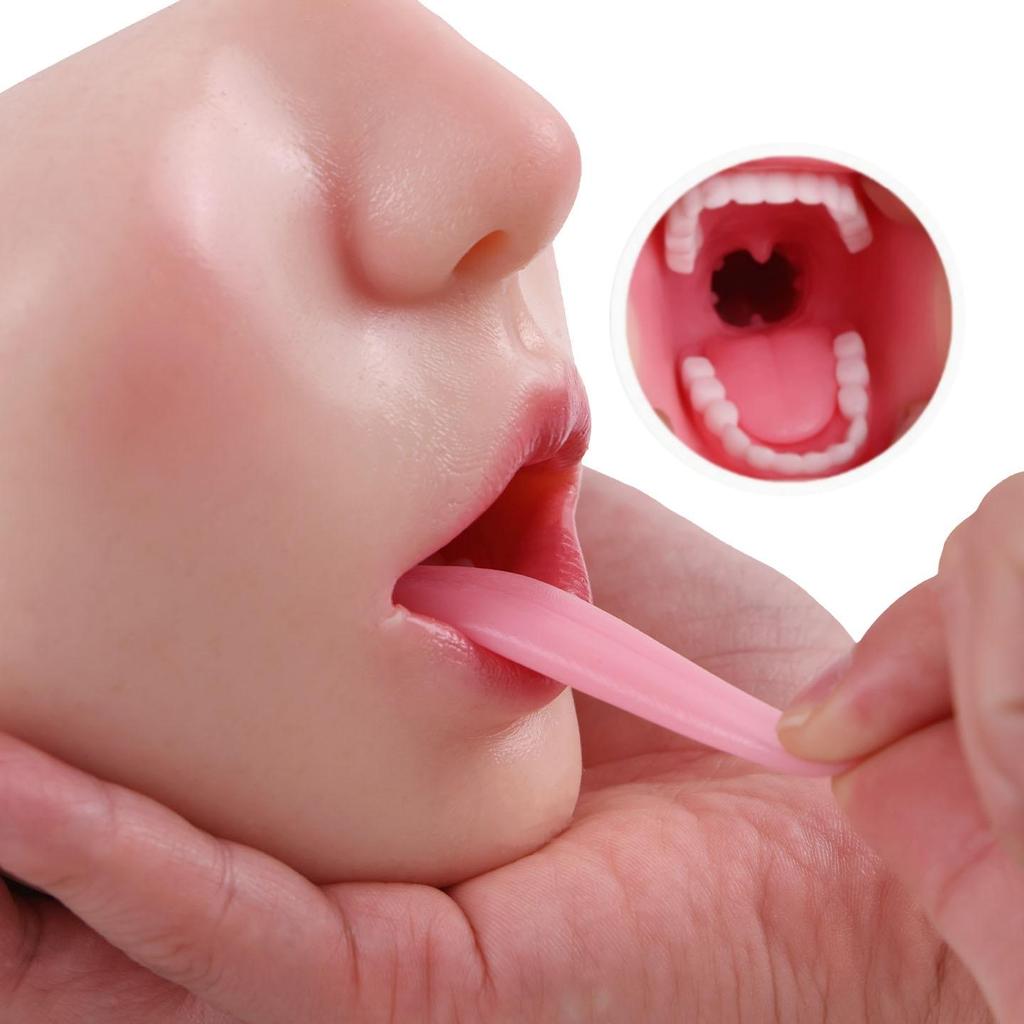 Men's Masturbation Cup Sex Doll Oral Sex With Tongue Soft Skin Nude With Teeth Adult Product