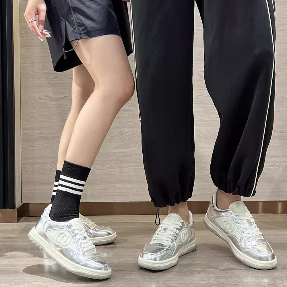 Cowhide small fragrant wind heightened thick baseplate shoes 2025 spring and summer new versatile retro casual shoes little white shoes women's shoes