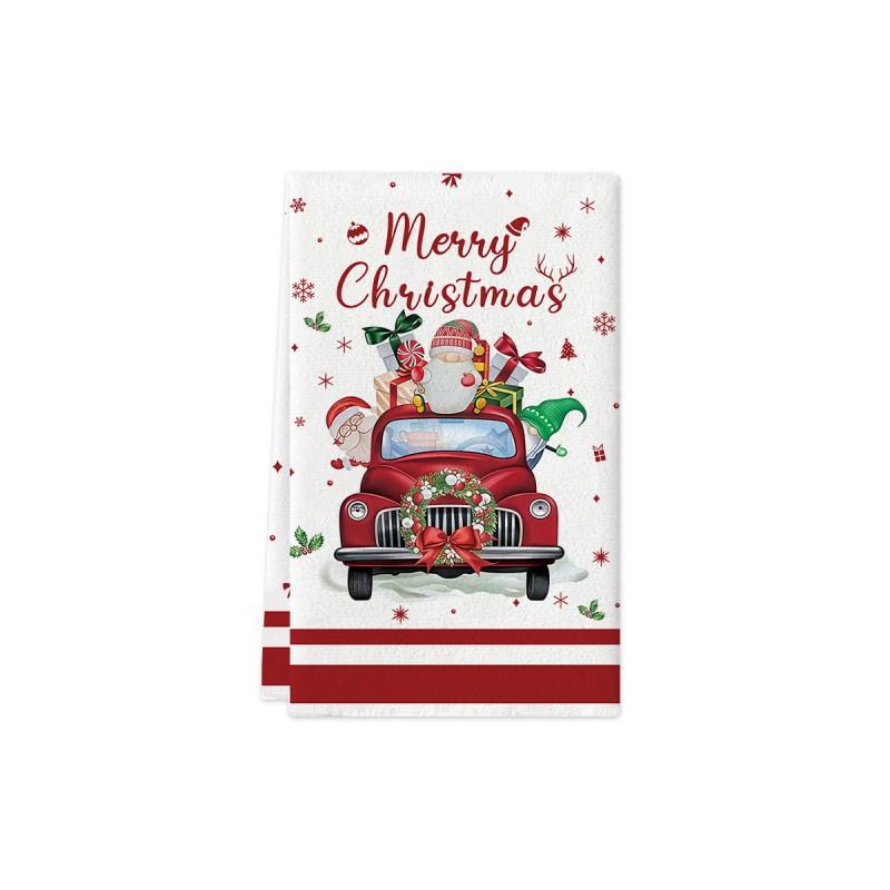 Christmas Kitchen Towel Nordic Style Snowman Print Dish Multipurpose Cotton Tea Home Holiday Decor