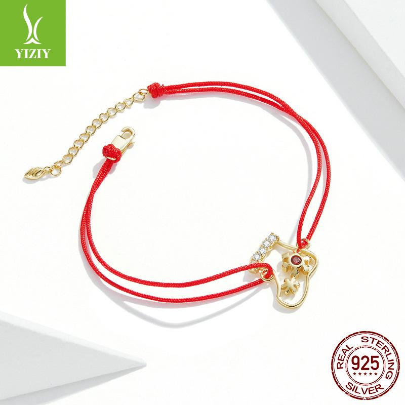 Yinziyun Red String Christmas Stocking Bracelet - European & American Lucky Hand Rope SCB225