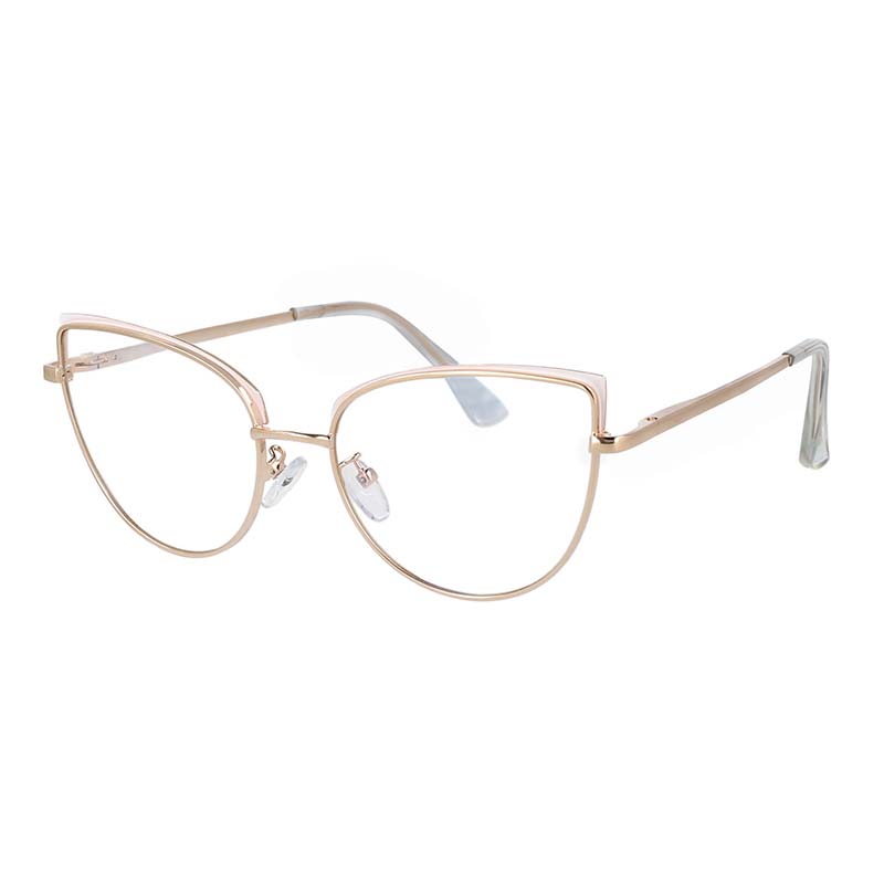 53101 Cat Eye Anti Blue Metal Brand Glasses Frames Women Optical Fashion Computer Eyeglasses