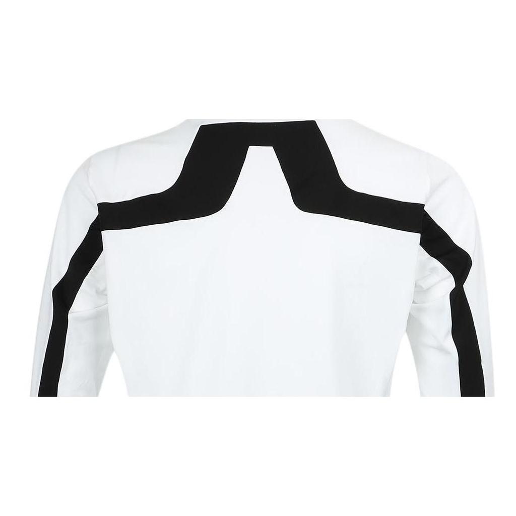 J.Lindeberg Striped Letter Print Stand Collar Zip Long Sleeve Jacket Men jackets White GMJS03873-0000