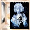Nier Automata White Shower Curtain, Bathroom Decorative Shower Curtain, Waterproof Shower Curtain With Hooks