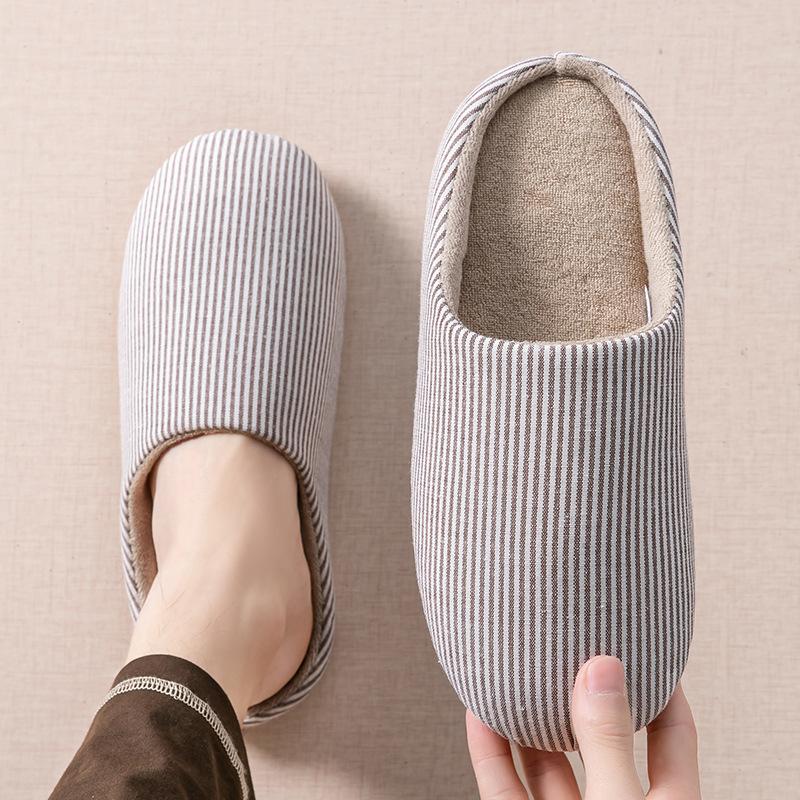 Cixi cotton slippers winter women's autumn couple home use indoor confinement warm non-slip plush home cotton slippers men