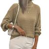 Autumn and Winter Loose Sweaters Women's Long-sleeved Turtleneck Pullover Casual Off-the-shoulder High-neck Sweater Knitted Sweater