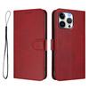 For iPhone 16 Pro Max Wallet Case RFID Blocking Calf Texture Leather Stand Phone Cover with Strap