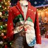 Men's Ugly Christmas Corduroy Warm Pocket Suit Jacket Cardigan Men's Casual Suit