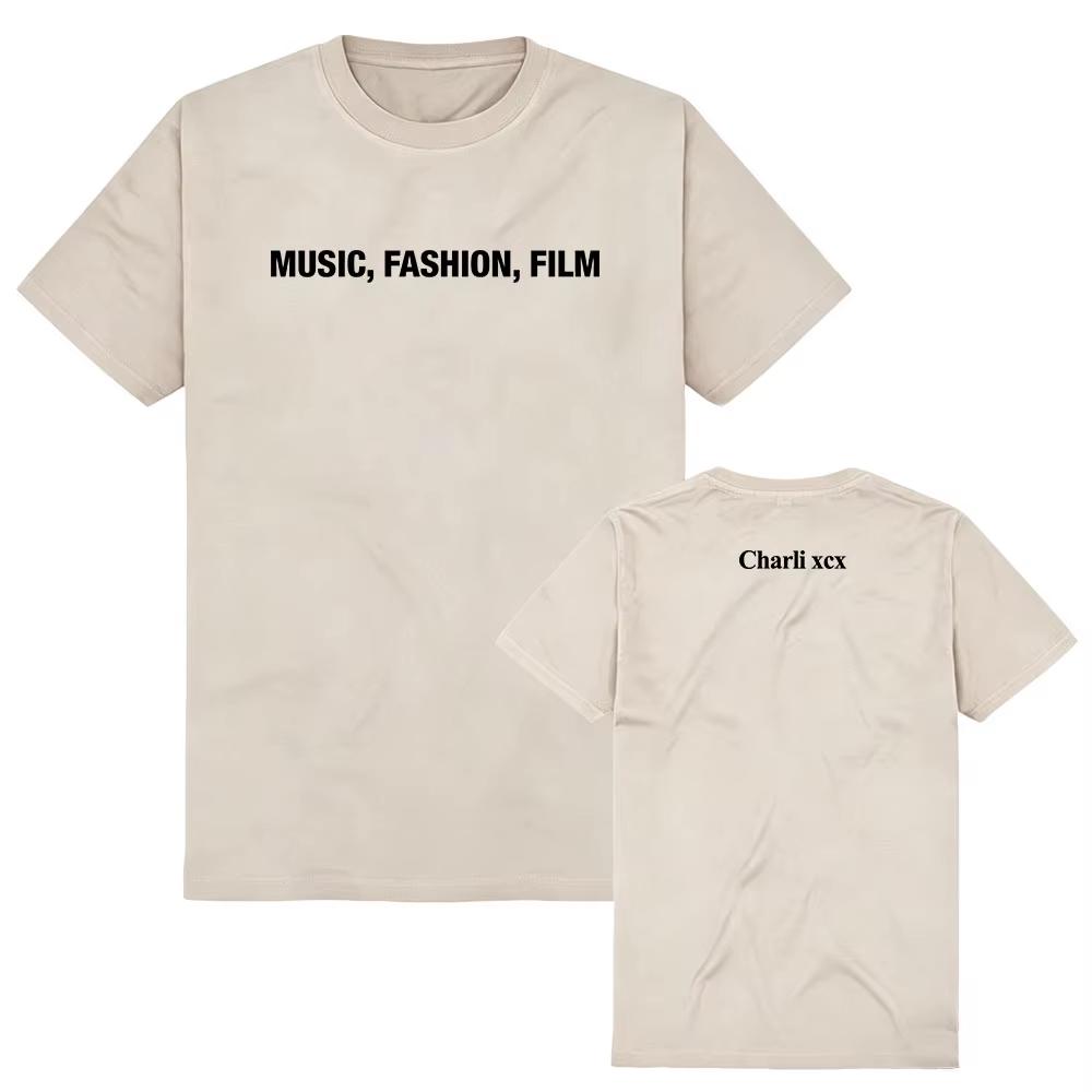 Cotton Summer O-neck Music, Fashion, Film Album Graphic Merch CHARLI XCX Design Printing T-shirt Hip Hop Streetwear Top
