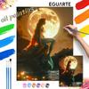 Animation Digital Oil Painting Ariel Moon DIY Handpainted Coloring Painting Home Decoration, Relaxing Craft Art Hobby Decor Set
