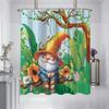 1PC Dwarf pattern printed shower curtain, spring day, waterproof, with 12 hooks, bathroom showers, bathtub, home use