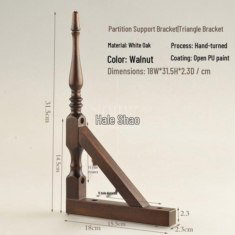 

Wooden Wall-Mounted Triangle Shelf Bracket - Solid Wood Support for Storage and Layer Board