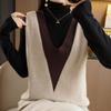 YYFS Gilet lavorato a maglia maglioni larghi senza maniche con scollo a V senza maniche autunno inverno moda donna
