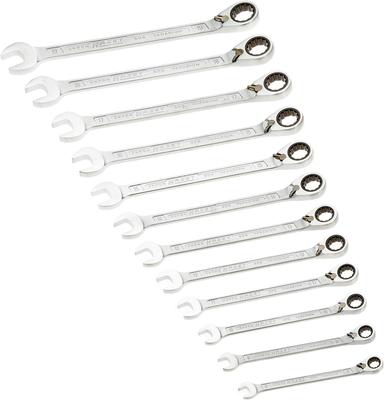 Set de chei combinate cu clichet HAZET, 12 piese, cu cheie de siguranță, set complet pentru operare manuală, import japonez, mărime 8-19 [standard]