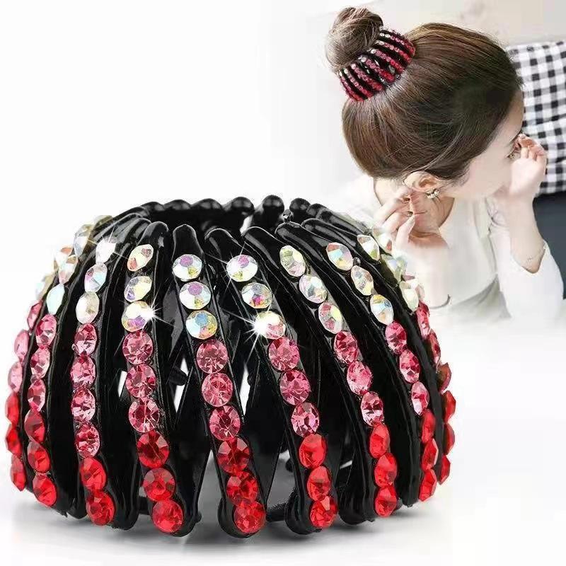 New Fashion Girls Hair Claw Women Hair Clamp Grab Barrettes Korean Fake Crystal Hair Pin Tail Horsetail Buckle Hair Clip Hair Accessories