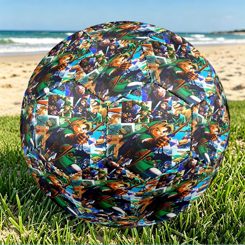 The Legend of Zelda Print Size 5 Soccer Ball, PU Wear Resistant Football for Match Training and Daily Practice, Birthday Gift for Soccer Fans
