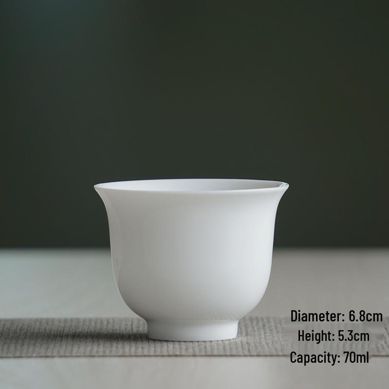 Yingqing Celadon Gongfu Tea Tasting Cup - White Porcelain with Logo