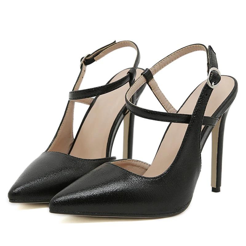 Eilyken Jarní móda Pásek ke kotníkům Dámské Lodičky Špičatá Slingbacks Tenké podpatky Party Mule Dámské Boty