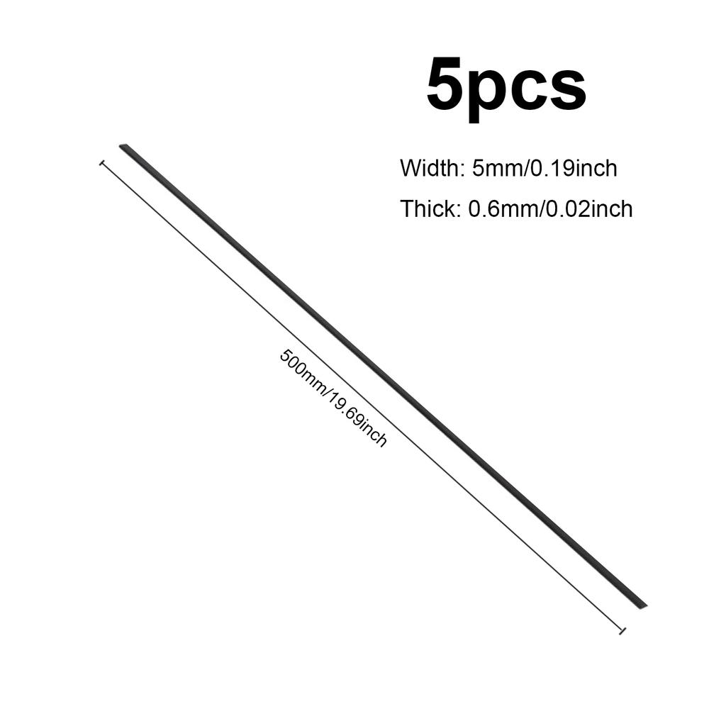 5pcs Pultruded Carbon Fiber Flat Solids Strip 0.3mm 0.5mm 0.6mm 0.8mm 1mm X 500mm for RCs Airplane Quadcopter DIY