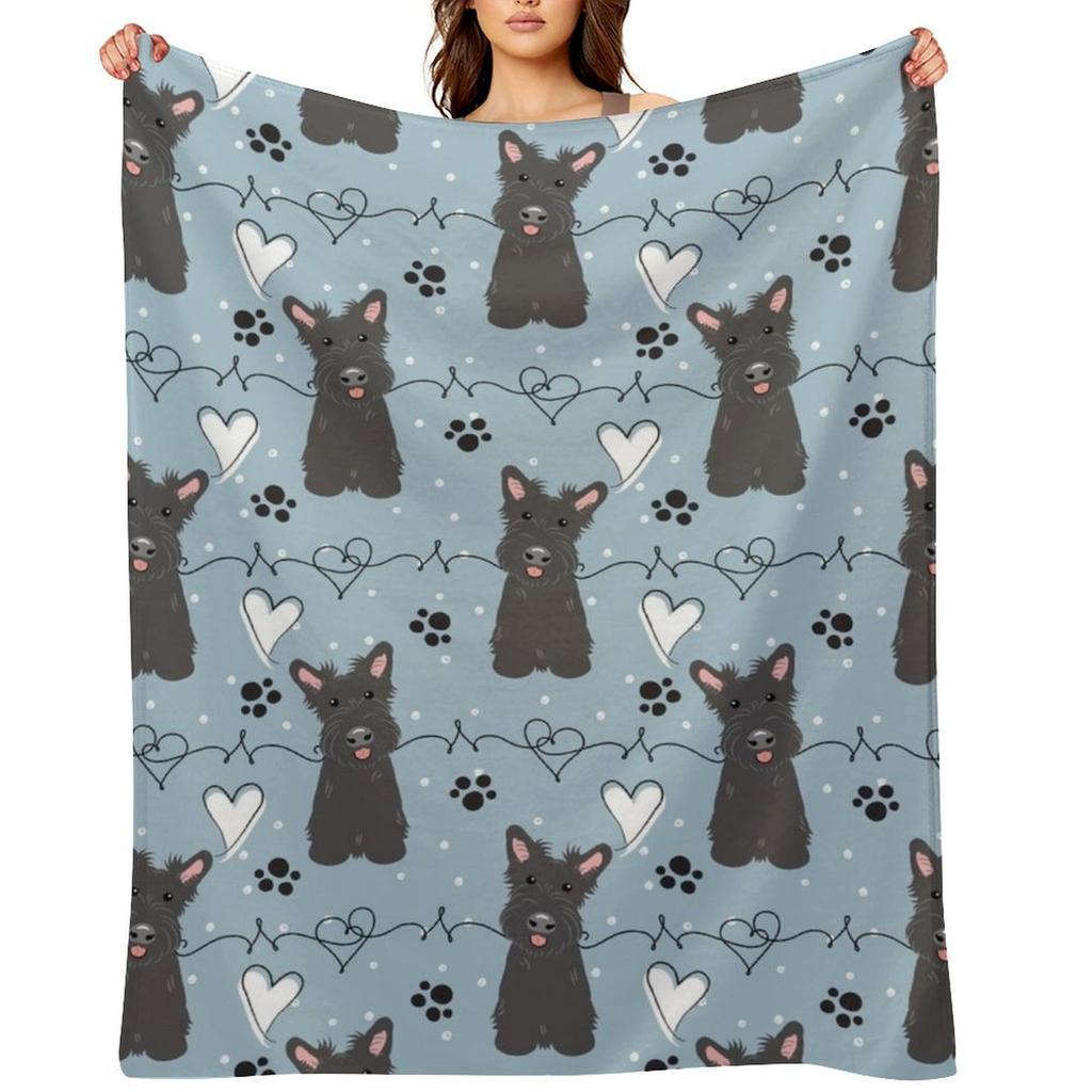 LOVE Black Scottish Terrier Throw Blanket Luxury Thicken For Decorative Sofa manga Thermal Blankets