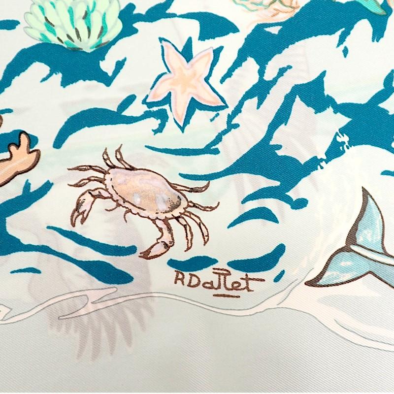 HERMES   Scarf Light Blue Silk Women