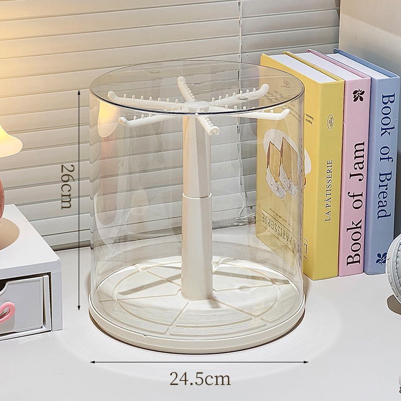 Rotating Labubu Plush Doll Display Box - Transparent Charm Stand for Blind Box Figurines